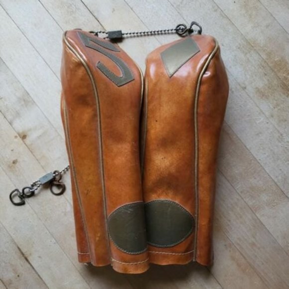 Other Vintage Brown Leather Golf Club Headcovers Poshmark